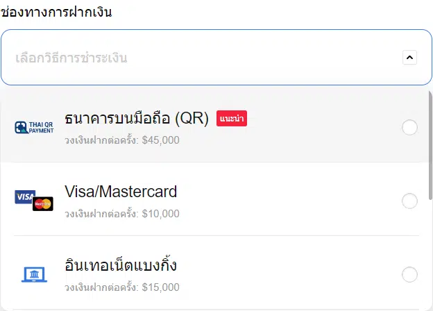 ช่องทางการฝาก - ถอนเงินของ Mitrade 