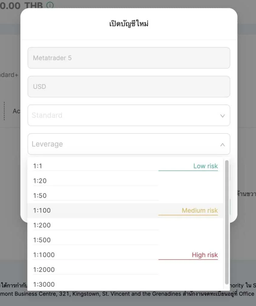 วิธีการตั้งค่า Leverage ในบัญชีเทรด